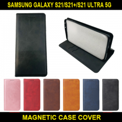 Magnetic Case Cover For Samsung Galaxy S21/S21+/S21 Ultra 5G Leather Wallet Flip Slim Fit and Sophisticated in Look